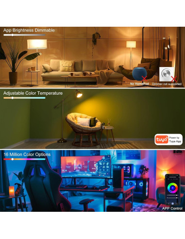 Bombillas Inteligentes HYDONG BR30 RGB 10W 900LM Paquete de 4