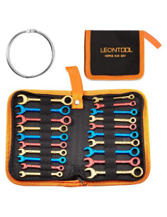 Juego de Llaves Combinadas LEONTOOL 20 PCS 4-11mm y SAE