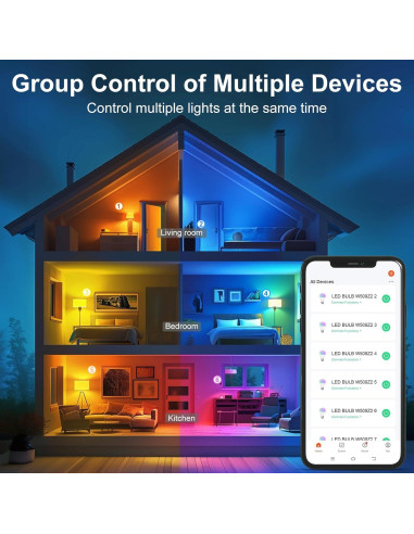 Bombillas Inteligentes HYDONG BR30 RGB 10W 900LM Paquete de 4