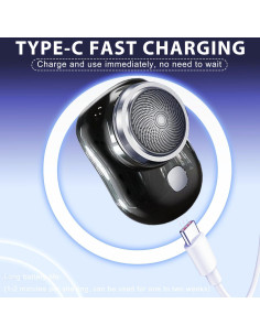 Afeitadora Eléctrica Portátil ZHENPIS Mini 4.6x6.5cm Negra 2