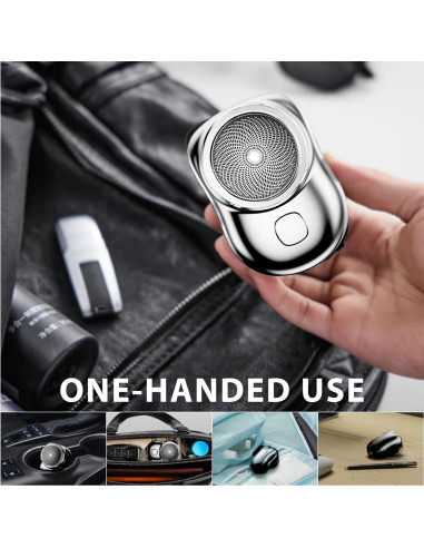 Afeitadora Eléctrica Portátil ZHENPIS Mini 4.6x6.5cm Negra