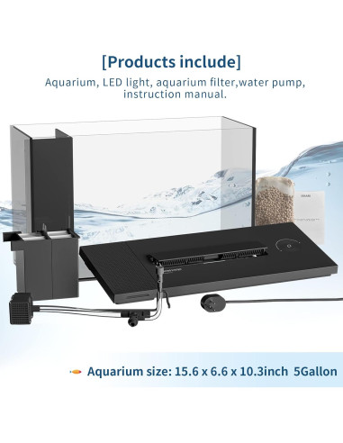 Acuario inteligente ERAARK 18.9L autolimpiante con luz LED