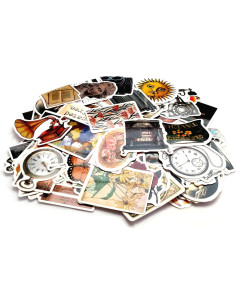 100 Stickers Vintage Impermeables Fbowlsea para Scrapbook 2