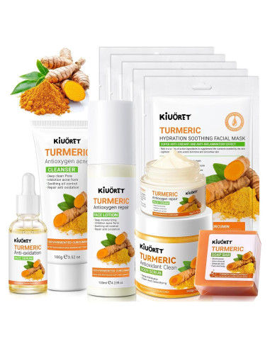 Juego de Cuidado de Piel de Cúrcuma KIUORET - 11 Piezas