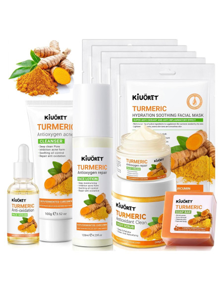 Juego de Cuidado de Piel de Cúrcuma KIUORET - 11 Piezas