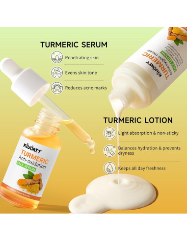 Juego de Cuidado de Piel de Cúrcuma KIUORET - 11 Piezas