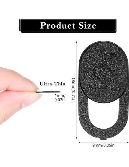 Giantree 24 Pcs Deslizador Cubierta Webcam Laptop Negro