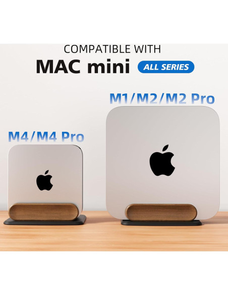 Soporte Vertical para Mac mini AFOOYO Aluminio y Madera Soporte Vertical para Mac mini AFOOYO Aluminio y Madera