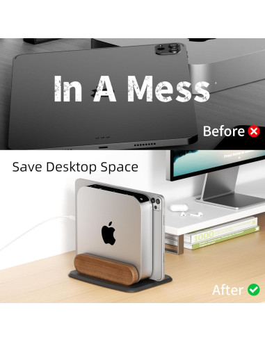 Soporte Vertical para Mac mini AFOOYO Aluminio y Madera