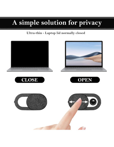 Giantree 24 Pcs Deslizador Cubierta Webcam Laptop Negro