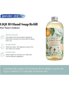 Recarga Jabón de Manos Líquido ROMIIE ZOI 750 ML Neroli Tomillo 2