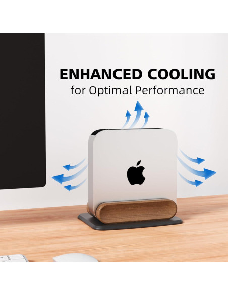 Soporte Vertical para Mac mini AFOOYO Aluminio y Madera Soporte Vertical para Mac mini AFOOYO Aluminio y Madera