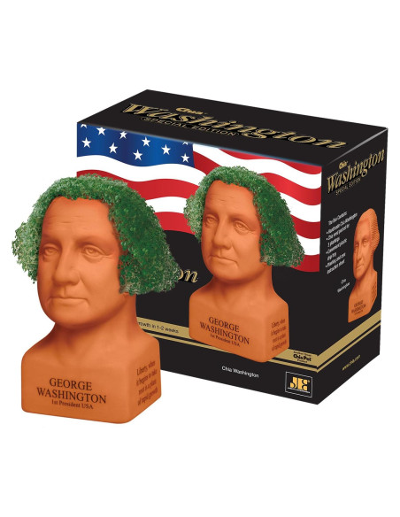Chia Pet George Washington - Maceta Cerámica con Semillas