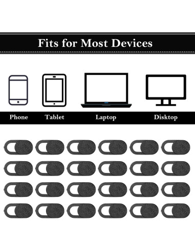 Giantree 24 Pcs Deslizador Cubierta Webcam Laptop Negro