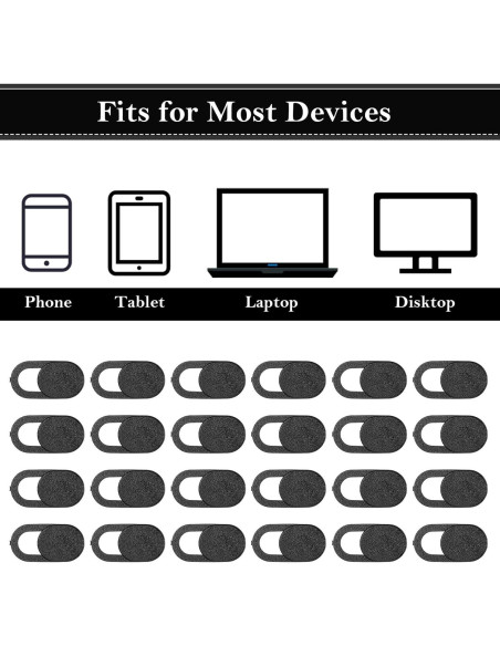 Giantree 24 Pcs Deslizador Cubierta Webcam Laptop Negro