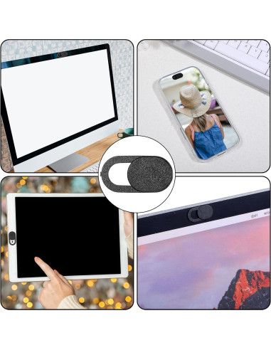 Giantree 24 Pcs Deslizador Cubierta Webcam Laptop Negro