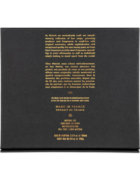 Conjunto de Regalo Mistral: Colonia 100ml y Jabón 250g Madera de Cedro