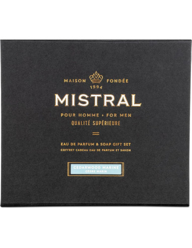 Conjunto de Regalo Mistral: Colonia 100ml y Jabón 250g Madera de Cedro