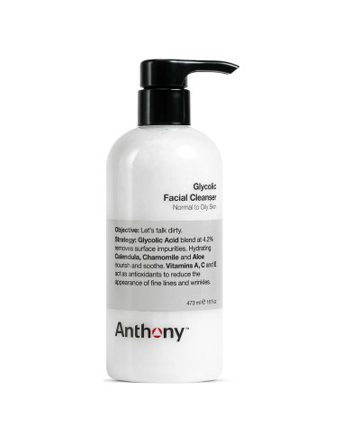 Limpiador Facial Exfoliante Glycolico Anthony 473 ml para Hombres