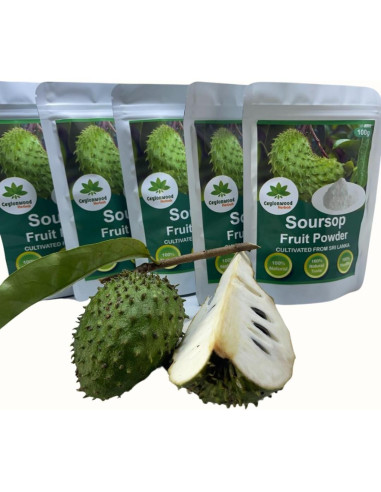 Polvo de Fruta de Soursop Orgánico 100g Ceylonwood Herbals - Ideal para Batidos y Té