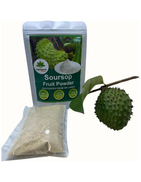 Polvo de Fruta de Soursop Orgánico 100g Ceylonwood Herbals - Ideal para Batidos y Té