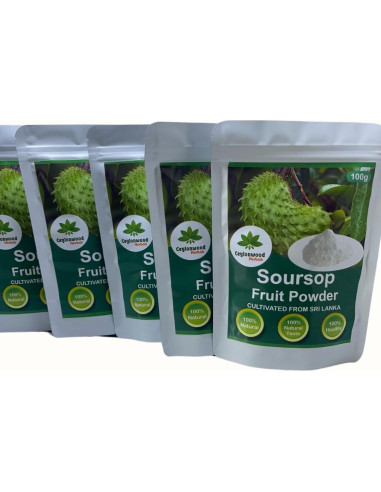 Polvo de Fruta de Soursop Orgánico 100g Ceylonwood Herbals - Ideal para Batidos y Té