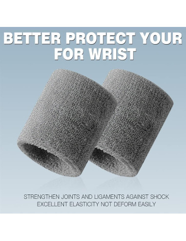 Muñequera Deportiva BEACE 6PCS Algodón Absorbente para Ejercicio