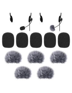 10 Filtros de Micrófono Peludos y de Espuma para Grabación