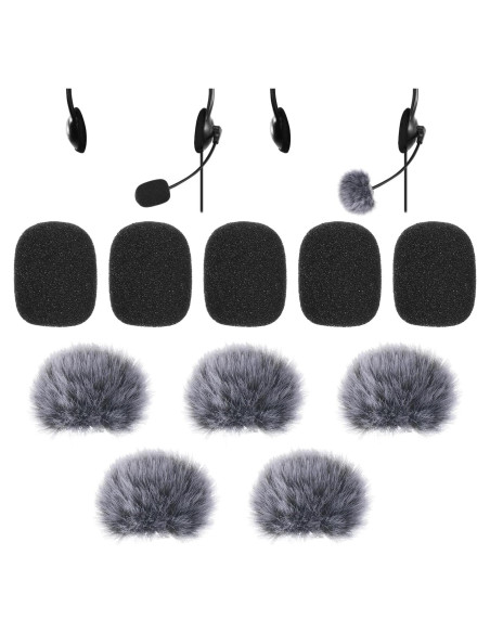 10 Filtros de Micrófono Peludos y de Espuma para Grabación