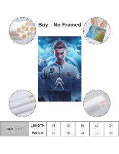 Póster de Lienzo Cristiano Ronaldo 40x60cm Decoración Hogar 2