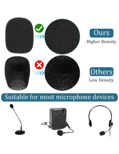 10 Filtros de Micrófono Peludos y de Espuma para Grabación