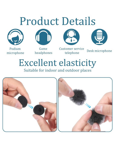 10 Filtros de Micrófono Peludos y de Espuma para Grabación