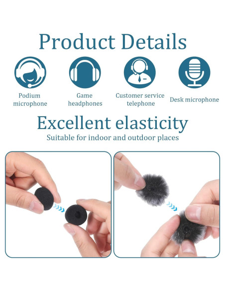 10 Filtros de Micrófono Peludos y de Espuma para Grabación