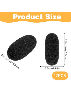 Paquete de 12 Cubiertas de Espuma para Micrófono Bremorou 2