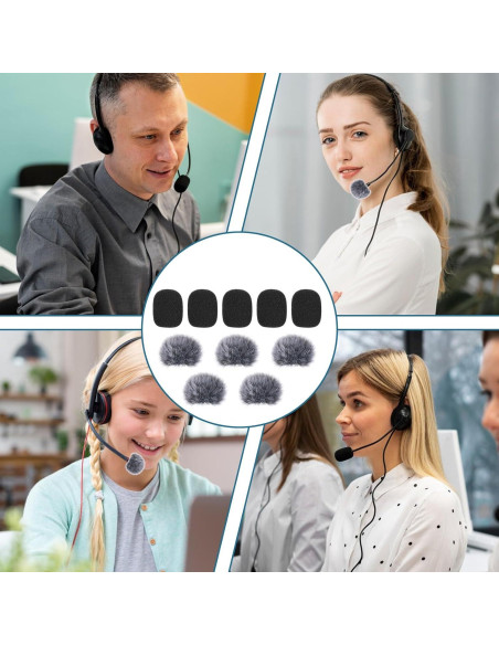 10 Filtros de Micrófono Peludos y de Espuma para Grabación