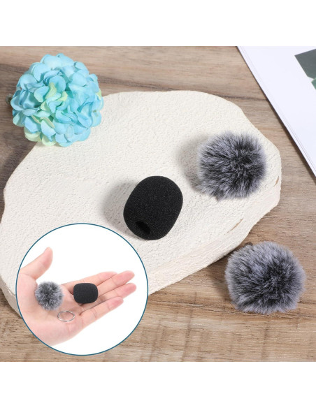 10 Filtros de Micrófono Peludos y de Espuma para Grabación
