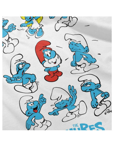 Camiseta Blanca Niños Pitufos Papa Pitufo y Pitufoleta 3T