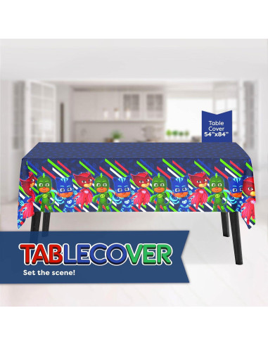 Kit de Fiesta de Cumpleaños PJ Masks - 16 Invitados, Decoraciones y Vajilla