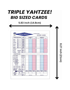 100 Tarjetas de Puntuación Dobladas Yahtzee PlayPoint 2