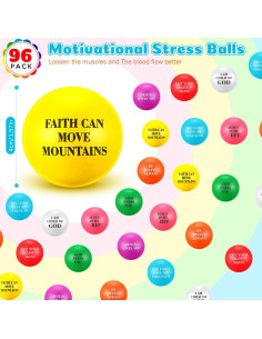 96 Pelotas de Estrés Cristianas Silipull 4 cm Alivio Ansiedad 2