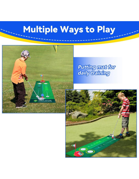 Juego de Golf para Niños Beautiq con Alfombra y Carrito - Azul