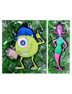 Conjunto de Adornos Navideños Monsters Inc. Mike y Celia 5-7 cm
