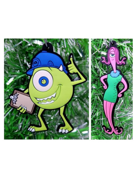 Conjunto de Adornos Navideños Monsters Inc. Mike y Celia 5-7 cm