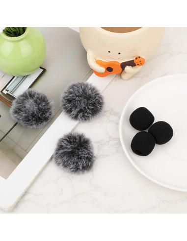 6 Fundas de Micrófono Peludas y de Espuma - Alta Densidad