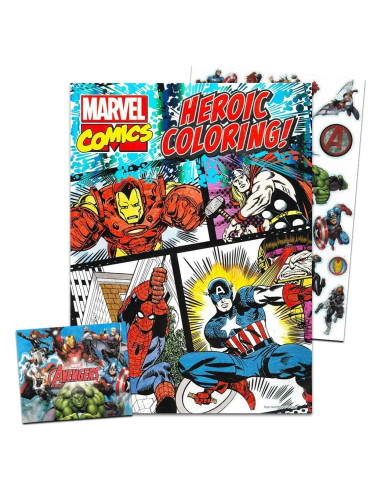 Libro para Colorear Avanzado Marvel para Adultos con Stickers