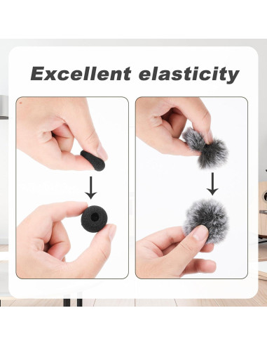 6 Fundas de Micrófono Peludas y de Espuma - Alta Densidad