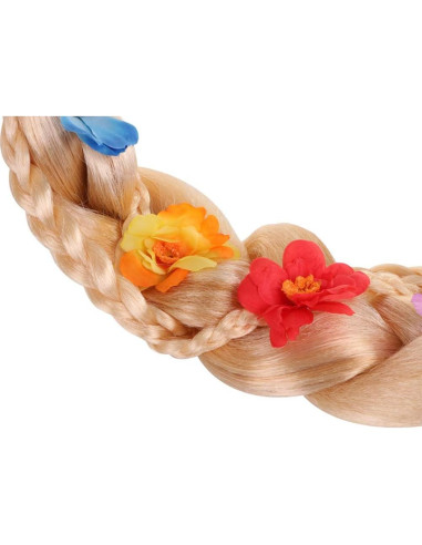 Peluca de Princesa Rapunzel con Tiara y Accesorios para Niñas