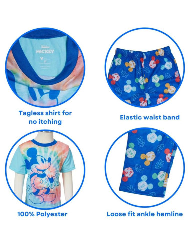 Conjunto de Pijamas Mickey Mouse Disney 2 Piezas Niños 2T