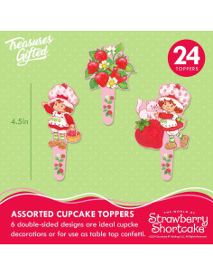 Decoraciones de Pastel de Fresa Treasures Gifted - 24 Adornos y Fundas 2