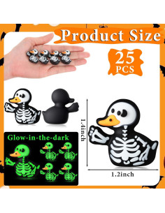 25 Figuras de Calaveras de Patito Luminiscentes Wesiti 9cm 2